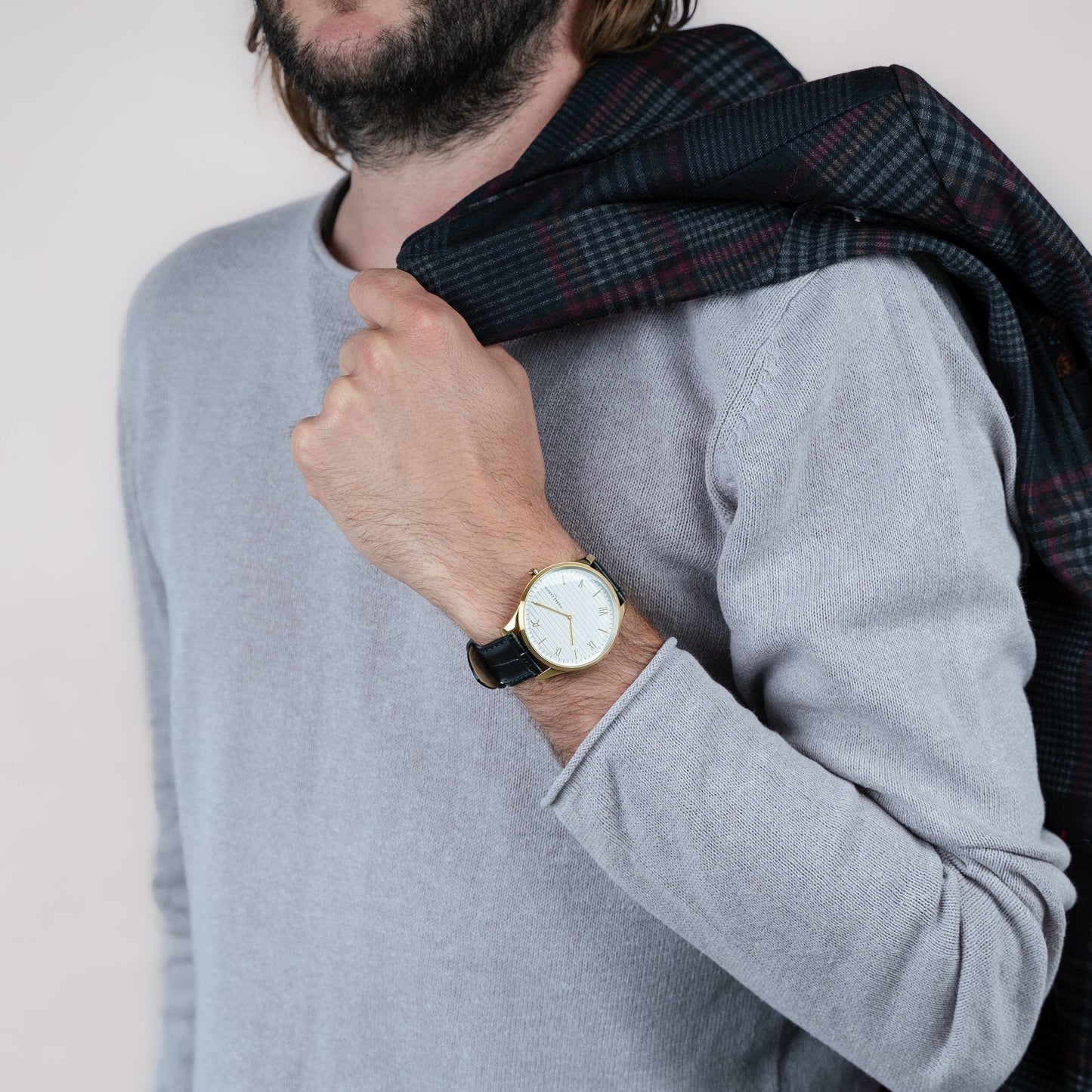 Pierre Cardin Men's Gold Watch, Black Leather Band | Cba.4018