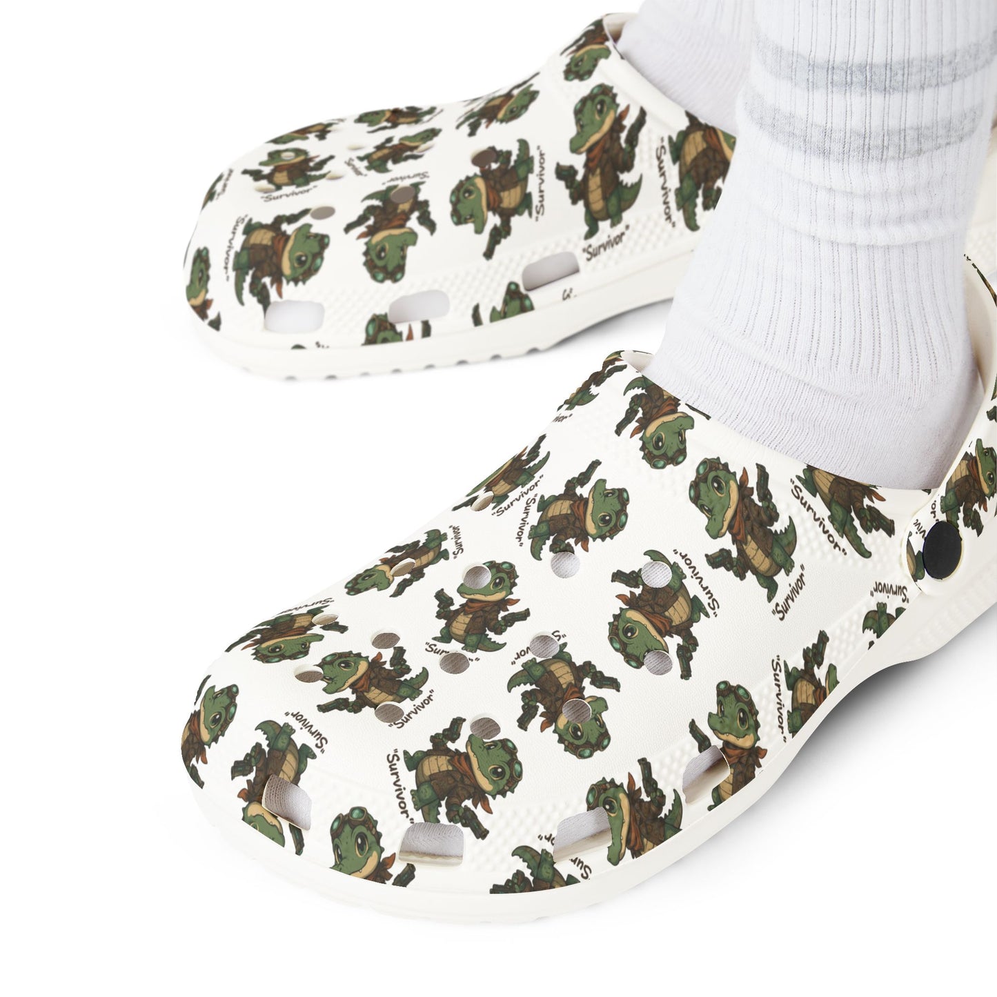 Camo APFO Crocs Pattern Foam Clogs — Printed EVA Garden Shoes