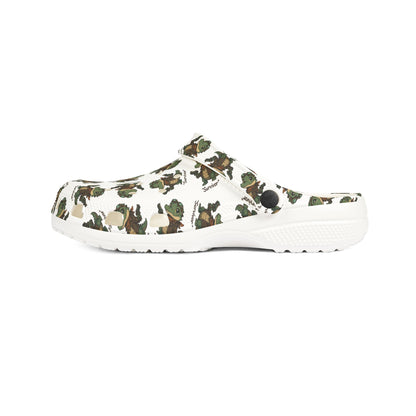 Camo APFO Crocs Pattern Foam Clogs — Printed EVA Garden Shoes