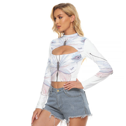 BKBWomen's Hollow Chest Keyhole Tight Crop Top