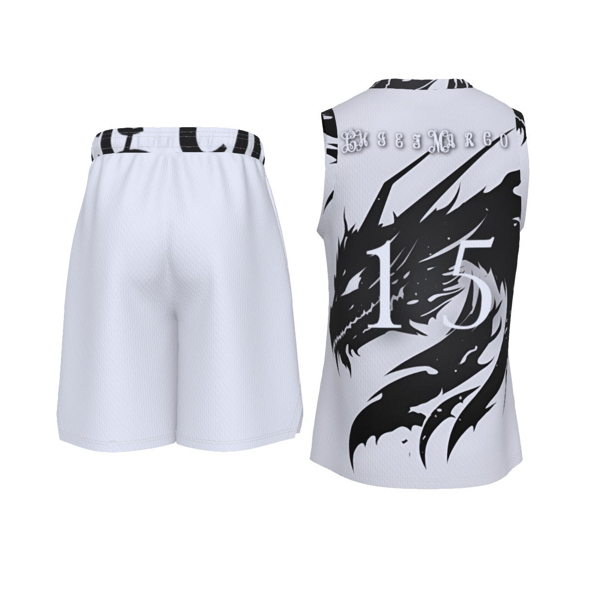 Draco Print Men's V Neck Basketball Suit
