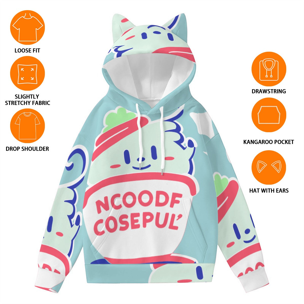 BKB CAT LOVER Women’s Hoodie With Decorative Ears