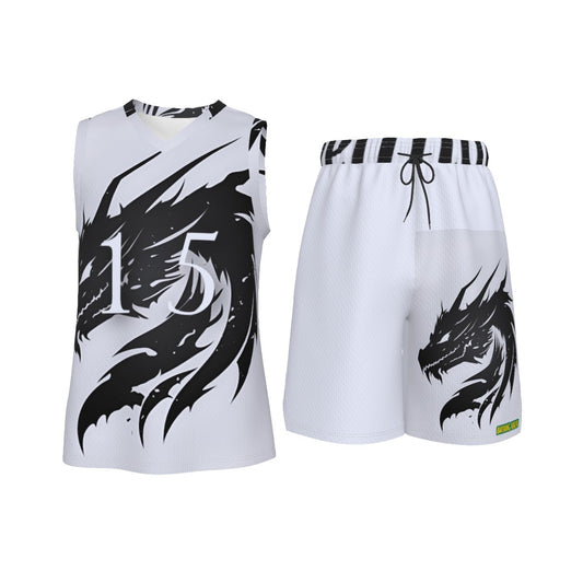 Draco Print Men's V Neck Basketball Suit