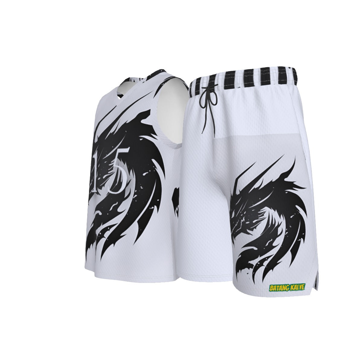 Draco Print Men's V Neck Basketball Suit