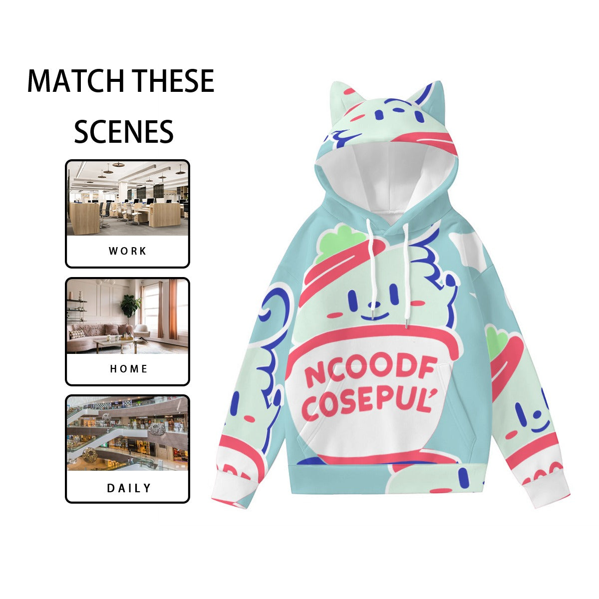 BKB CAT LOVER Women’s Hoodie With Decorative Ears