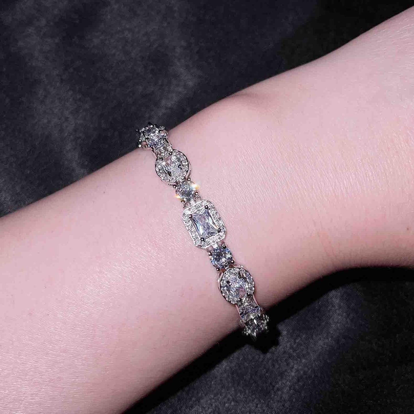 Batang Kalye Women's S925 Sterling Silver-plated Diamond Bracelet