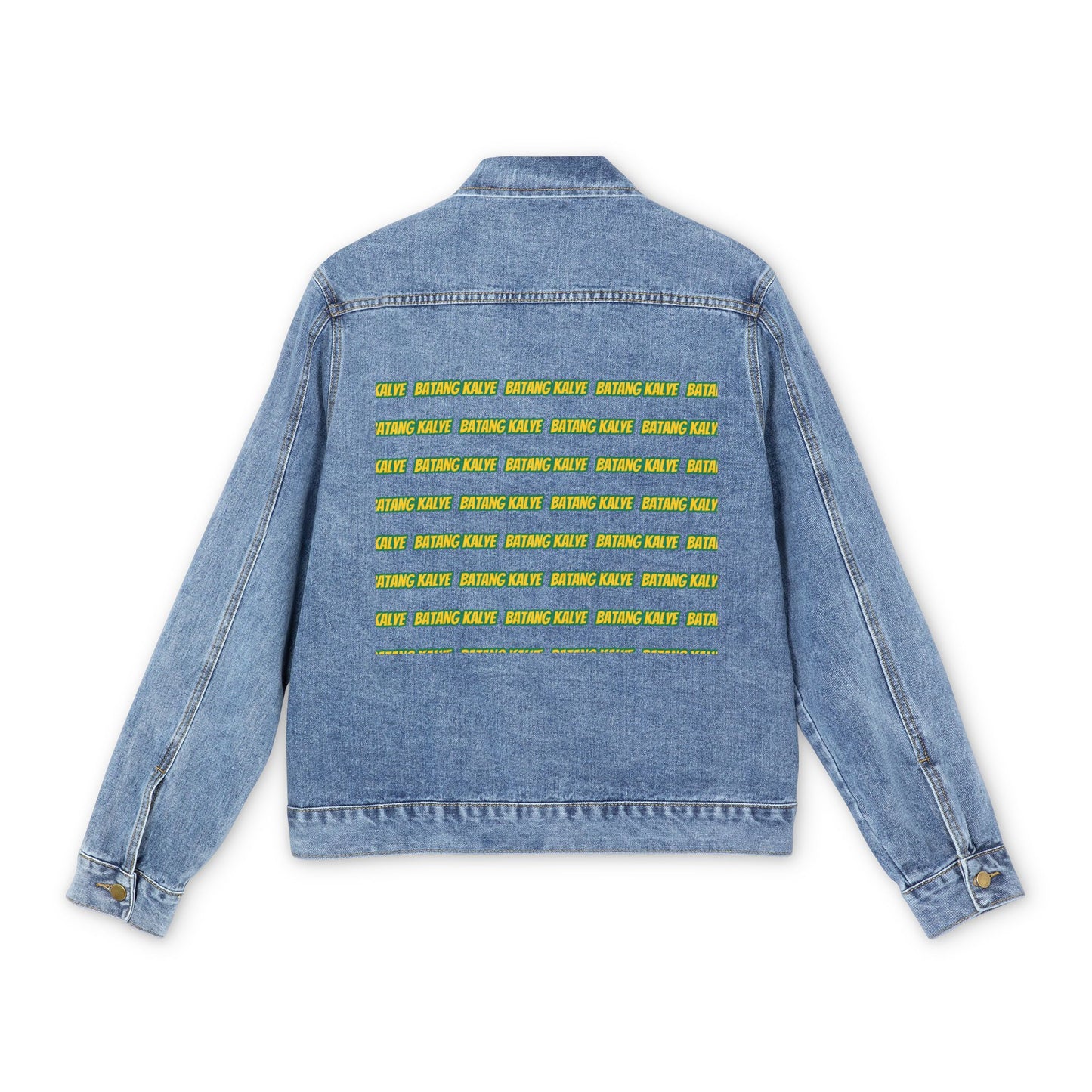 Trendy Men's Denim Jacket with Batang Kalye Design, Casual Wear, Vintage Style, Perfect for Everyday Use, Unisex Fashion
