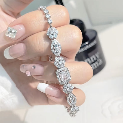 Batang Kalye Women's S925 Sterling Silver-plated Diamond Bracelet