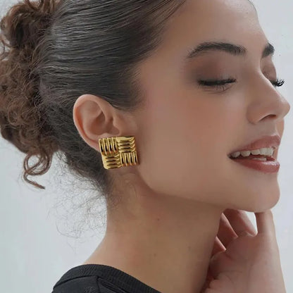 Square Stud Earrings – Bold, Geometric & Elegant